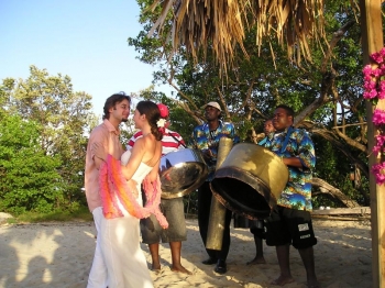 Steel band on a Robinson Crusoe beach: anything is possible