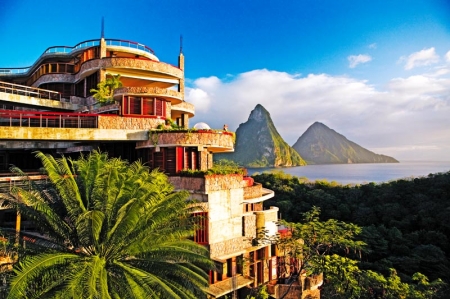 Jade Mountain: like a crown on the top of a dominant hill