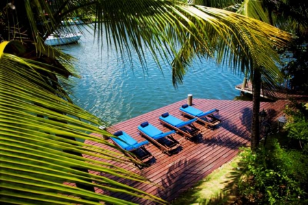 Sun deck overlooking the marina