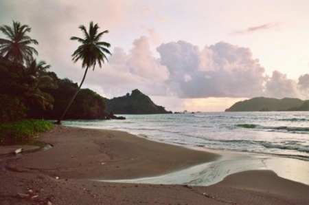 Manta Lodge: The beach accross the road with river mouth