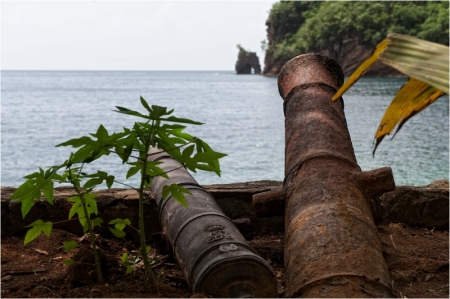 Hollywood pirates in St. Vincent: Walilabou Bay, the original set of Port Royal of Pirates of the Caribbean